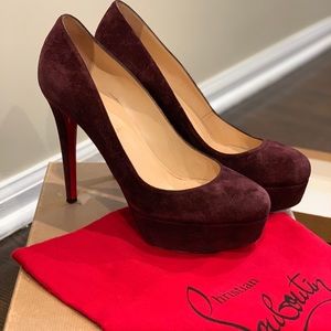 Christian Louboutin 120 Bianca Plum Suede Pump